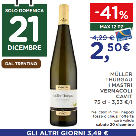 Solo domenica 21 dicembre