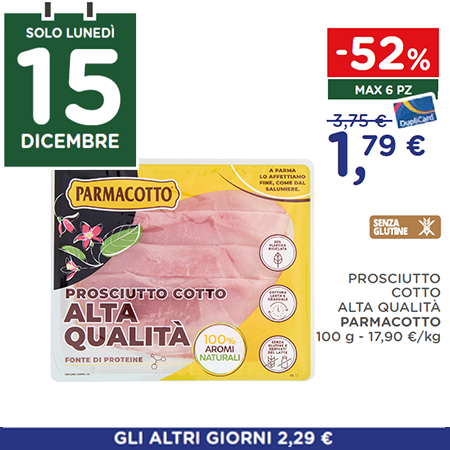 Solo lunedì 15 dicembre