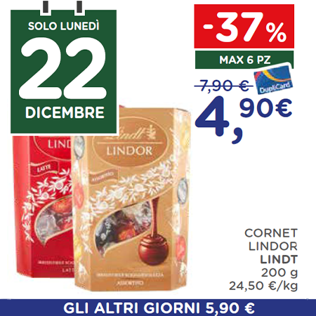 Solo lunedì 22 dicembre