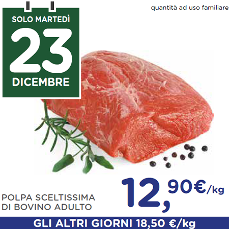 Solo martedì 23 dicembre