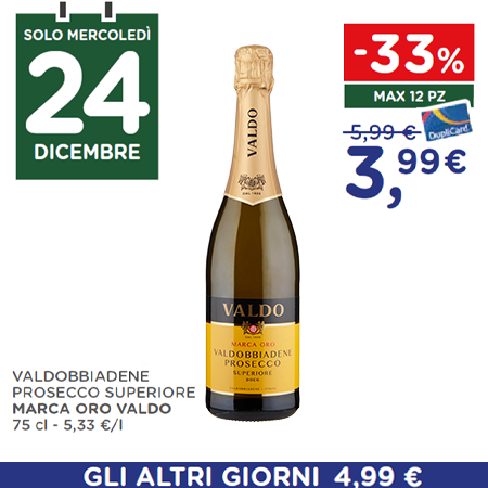Solo mercoledì 24 dicembre