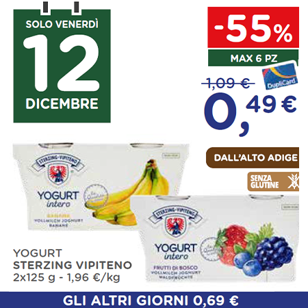 Solo venerdì 12 dicembre