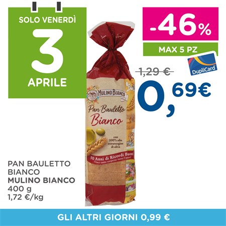 Solo venerdì 3 aprile