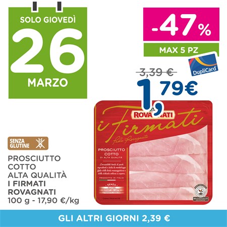 Solo giovedì 26 marzo