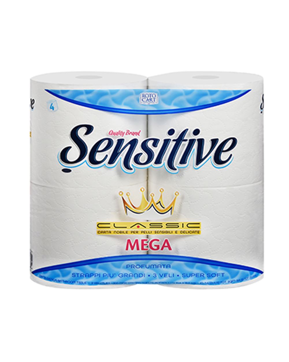 CARTA IGIENICA MEGA  SENSITIVE 4 rotoli 