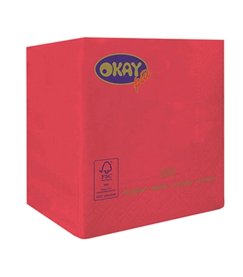TOVAGLIOLI 2 VELI 25X25 ROSSO OKAY 100 pezzi TOVAGLIOLI 2 VELI 25X25 ROSSO OKAY 100 pezzi