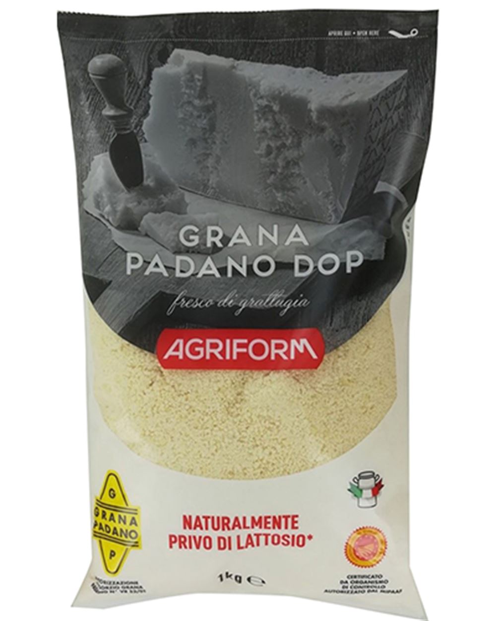GRANA PADANO DOP GRATTUGIATO IN BUSTA AGRIFORM 1 kg 
