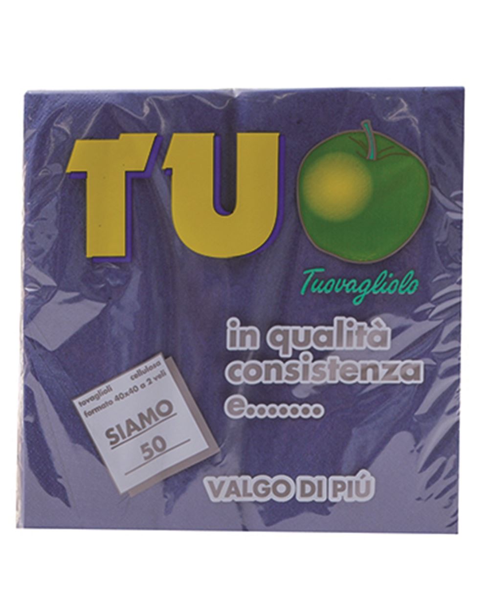 TOVAGLIOLO 40X40 CM 2 VELI GIALLO TUO 50 pezzi 