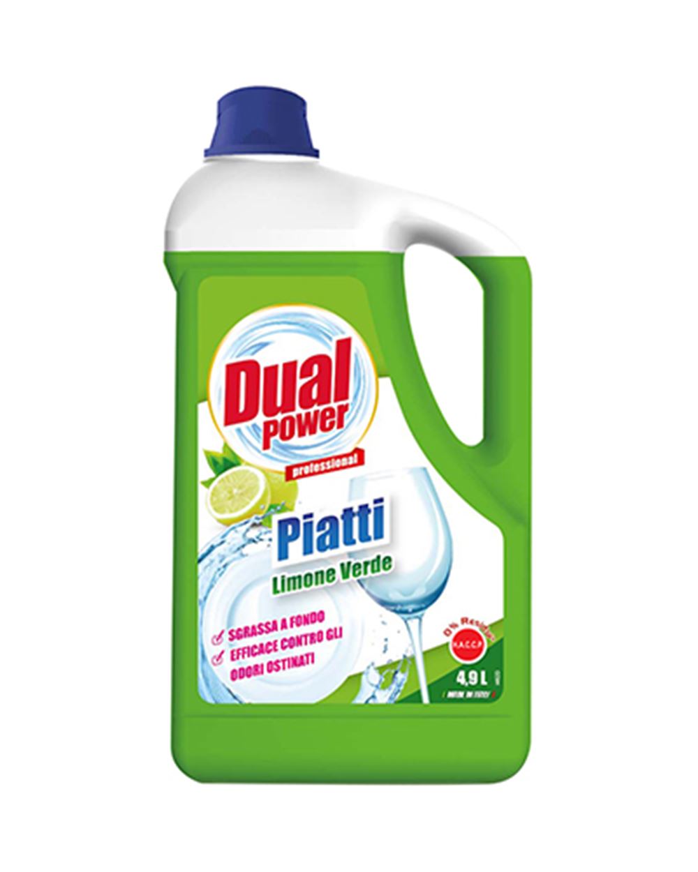 DETERSIVO PIATTI LIMONE VERDE  DUAL POWER 5 kg 