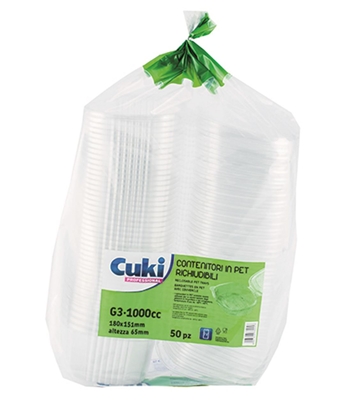 COTENITORE IN PET OVALE G3 1000 CC CUKI 50 pezzi COTENITORE IN PET OVALE G3 1000 CC CUKI 50 pezzi