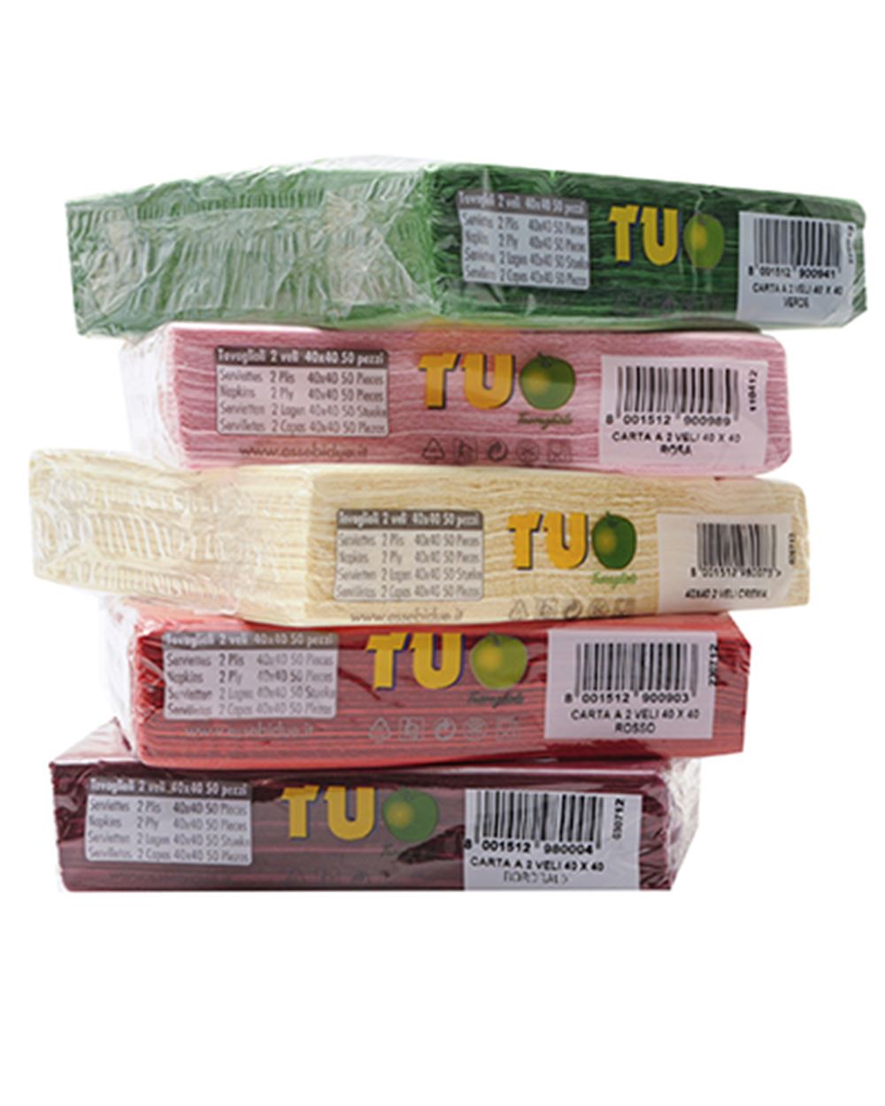 TOVAGLIOLO 40X40 CM 2 VELI CREMA TUO 50 pezzi 