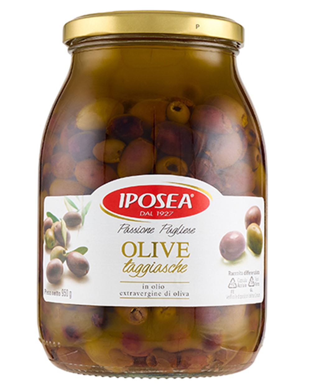 OLIVE TAGGIASCHE IN OLIO EXTRA VERGINE DI OLIVA IPOSEA  950 g 