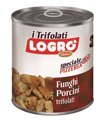 FUNGHI PORCINI TRIFOLATI PIZZERIA LOGRO' 780 g FUNGHI PORCINI TRIFOLATI PIZZERIA LOGRO' 780 g