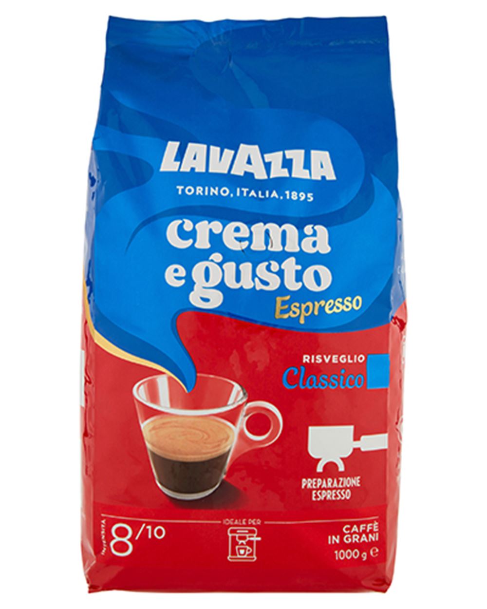 CAFFÈ IN GRANI CREMA E GUSTO ESPRESSO CLASSICO LAVAZZA 1 kg 