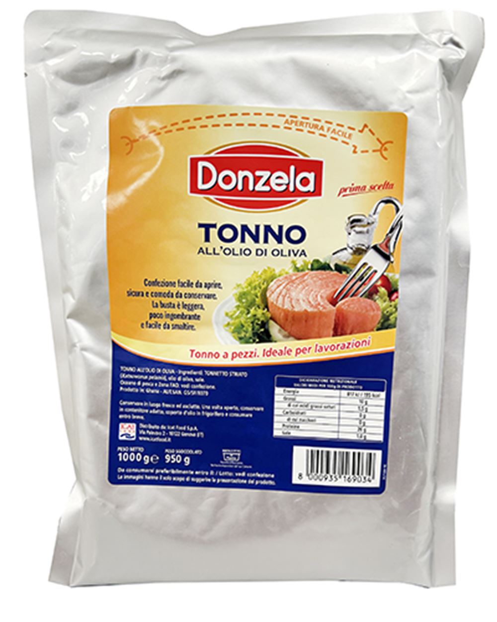 TONNO ALL'OLIO DI OLIVA IN BUSTA DONZELA 1 kg 