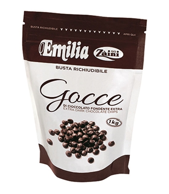 GOCCE DI CIOCCOLATO FONDENTE EMILIA ZAINI 1 kg GOCCE DI CIOCCOLATO FONDENTE EMILIA ZAINI 1 kg