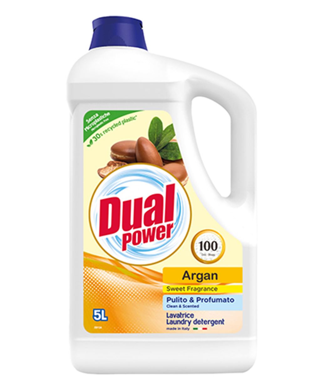 DETERSIVO LAVATRICE 100 LAVAGGI PERLE ARGAN DUAL POWER 5 l 