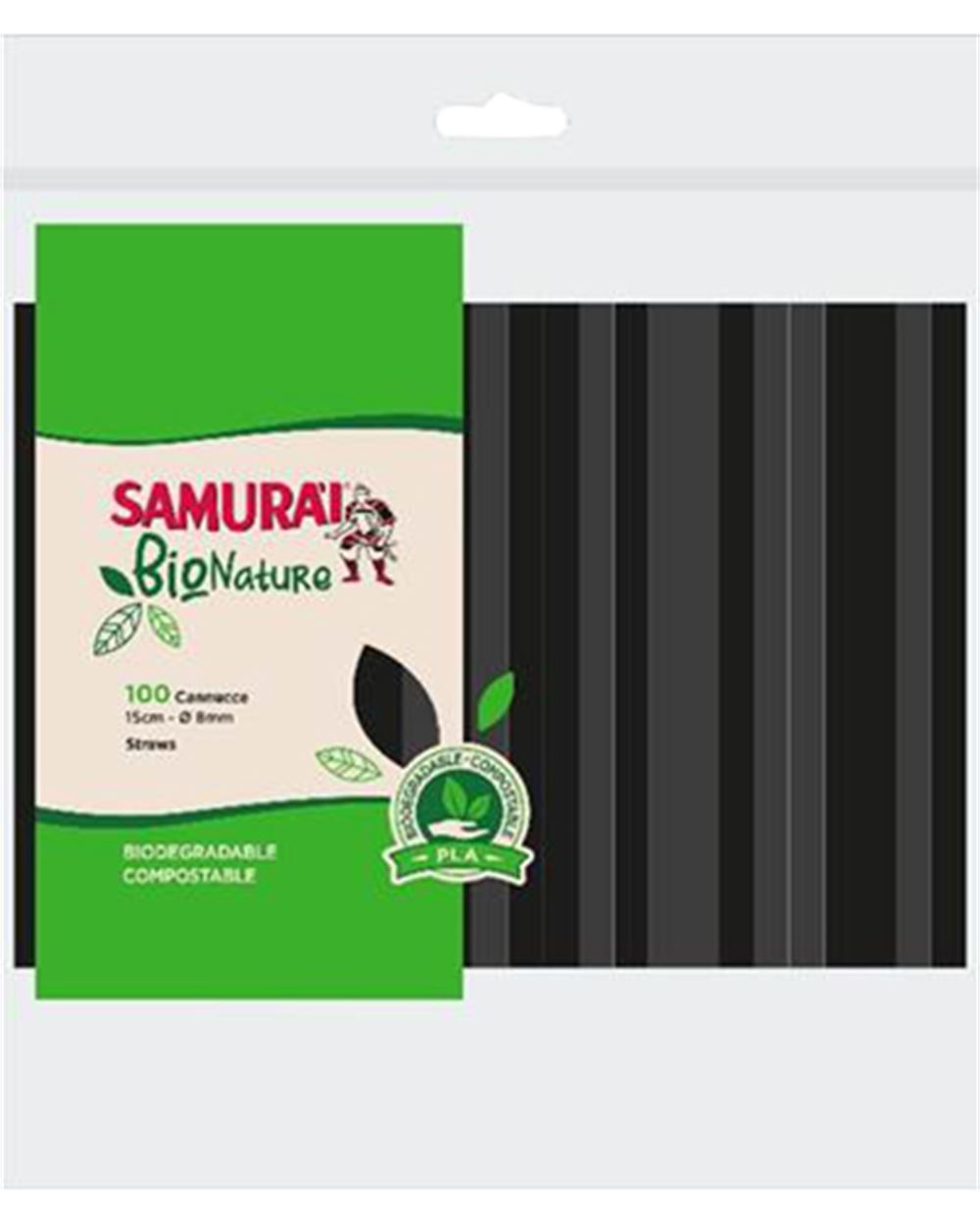 CANNUCCE NERE BIO 15 CM Ø 8 MM SAMURAI 100 pezzi 