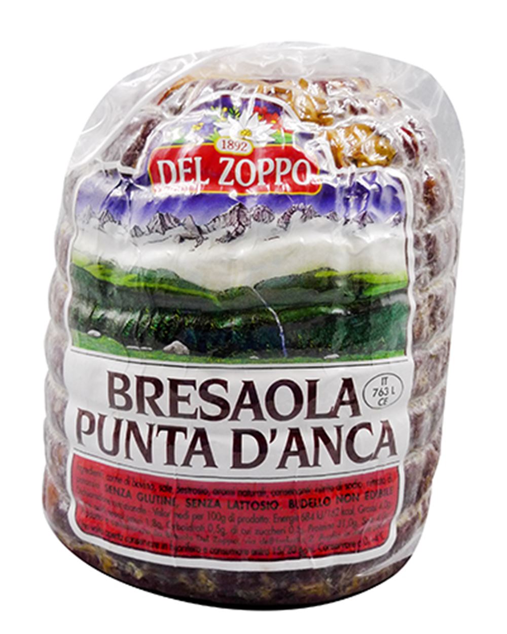 BRESAOLA PUNTA D'ANCA A META' SOTTOVUOTO DEL ZOPPO al kg 