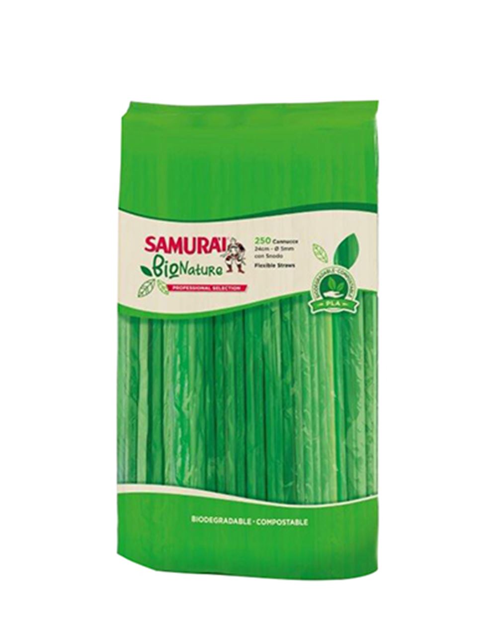 CANNUCCE SNODO VERDI BIO 24 CM Ø 5 MM SAMURAI 250 pezzi 