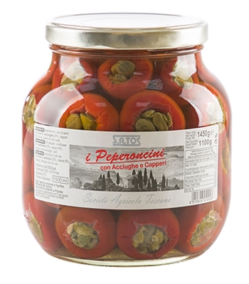 PEPERONCINI ACCIUGHE E CAPPERI SATOS 1,45 kg PEPERONCINI ACCIUGHE E CAPPERI SATOS 1,45 kg