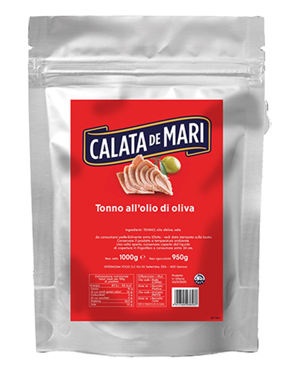 TONNO ALL'OLIO DI OLIVA IN BUSTA  CALATA DE MARI 1 kg 