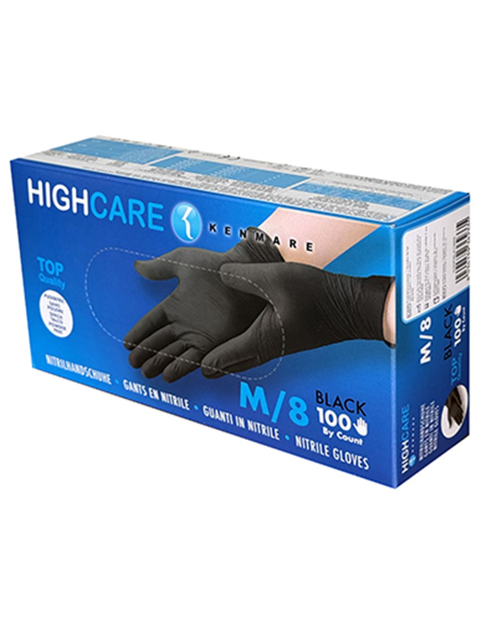 GUANTI IN NITRILE NERO M, L, XL KENMARE  100 pezzi 